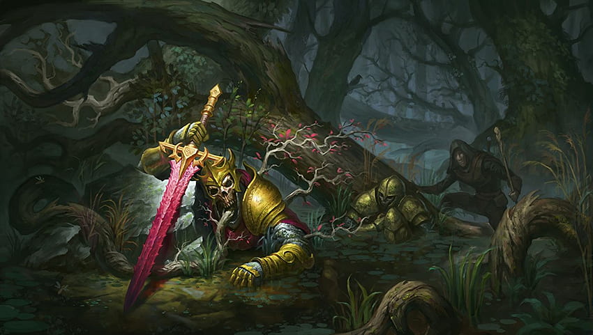 Armor Swords Dead King Fantasy Skeleton Forests HD wallpaper