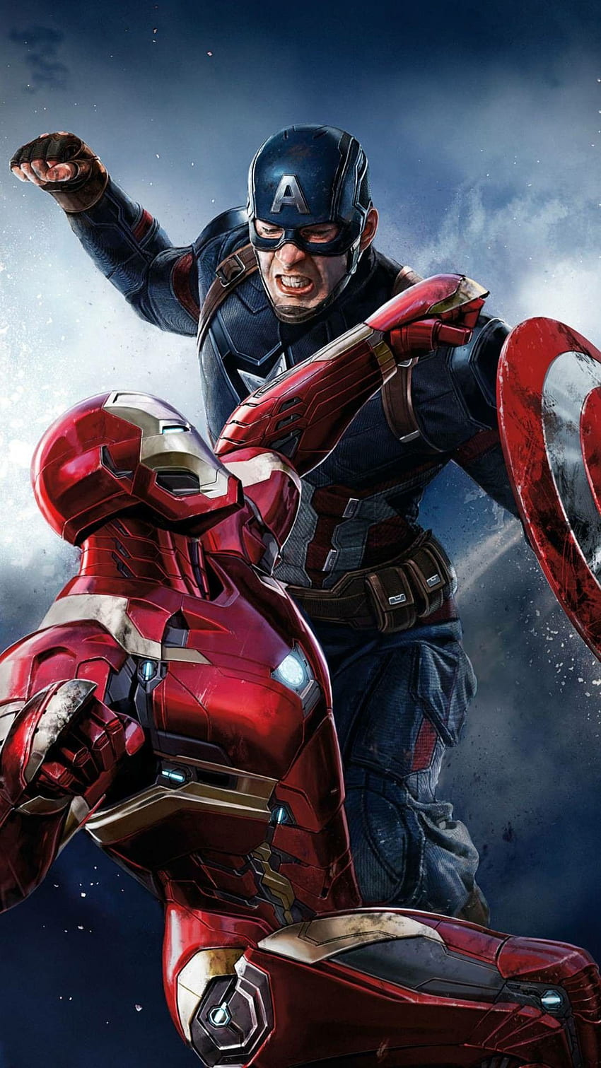Avengers Iron Man kontra Kapitan Ameryka - - - Wskazówka, Ironman kontra Kapitan Ameryka Tapeta na telefon HD