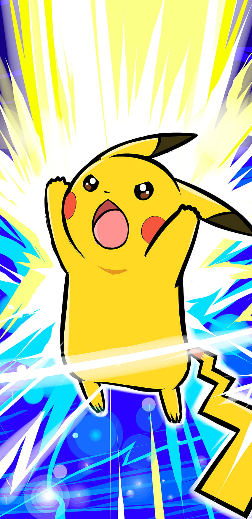 Аниме Pokémon (), Pikachu Thunderbolt HD тапет за телефон