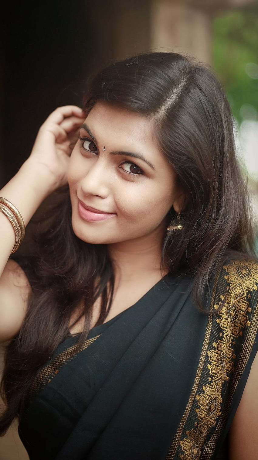 Sonu Gowda, kannada actress, saree beauty HD phone wallpaper