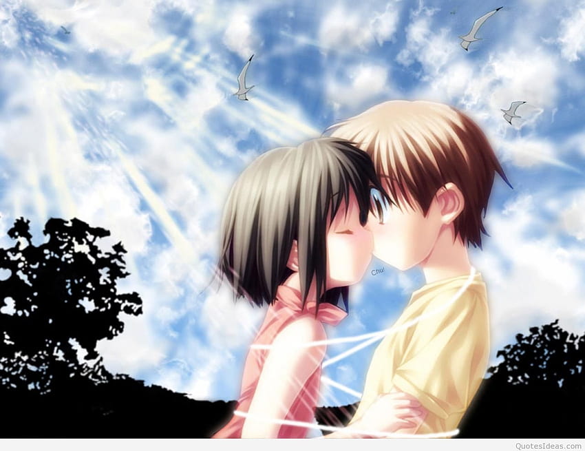 Love anime kiss HD wallpapers | Pxfuel