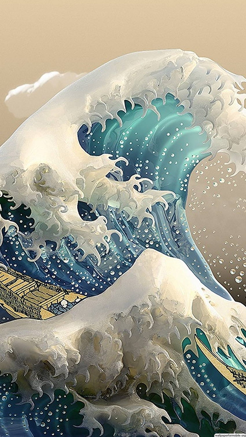 La grande vague au large de Kanagawa. Fond d'écran abstrait, Peintures asiatiques, Fond d'écran téléphone, Aesthetic Kanagawa Fond d'écran de téléphone HD