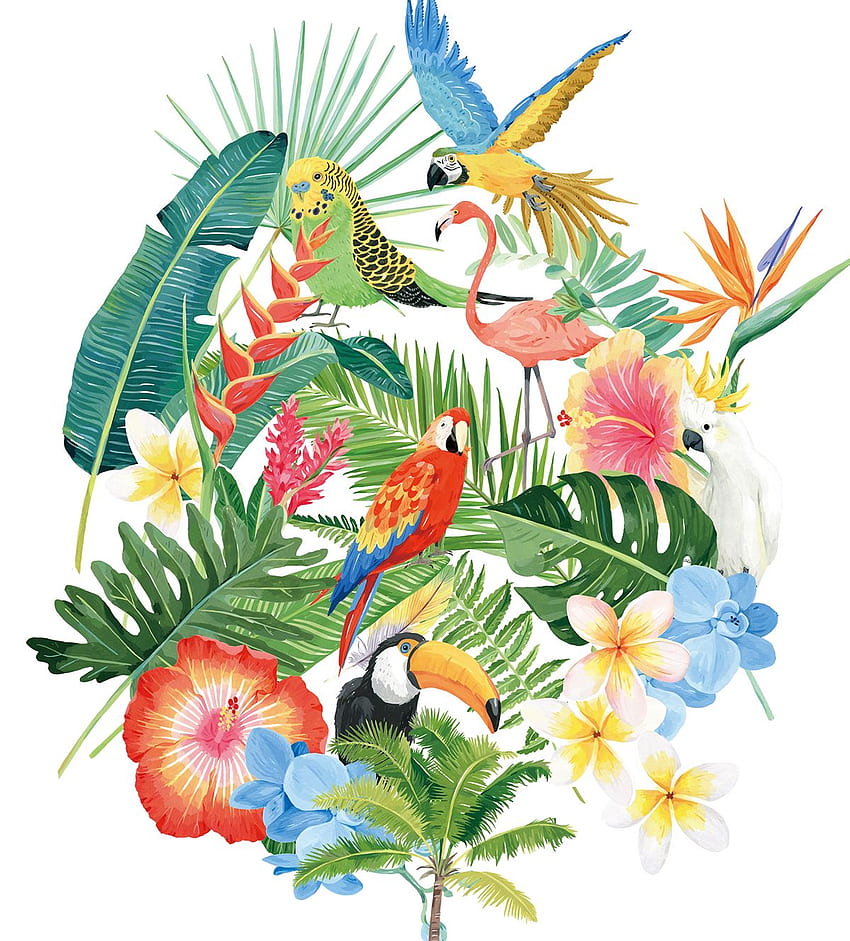 THE SHILLA DUTY Синята разпродажба. Тропическо изкуство, Изкуство с птици, Тропическа живопис HD тапет за телефон
