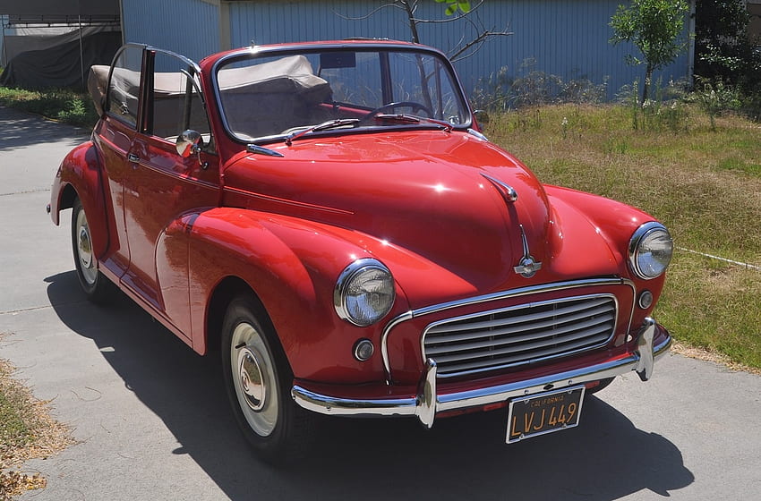 1960 Morris Minor Convertible, Minor, Morris, Car, Old-Timer, Red, Convertible Wallpaper HD