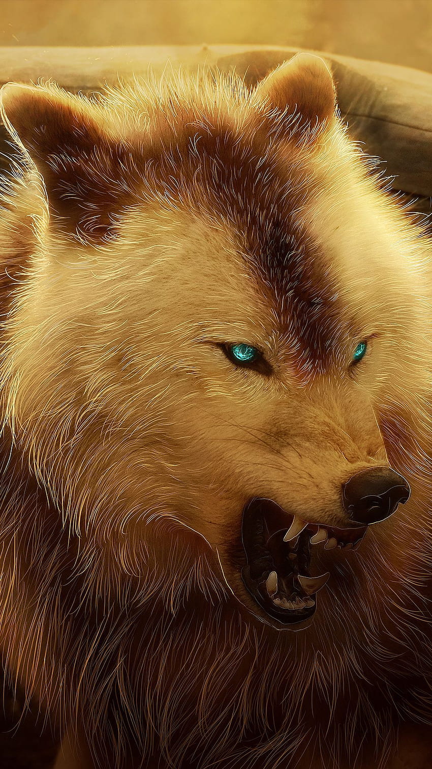 Angry Wolf In Resolution. Angry wolf, Wolf , Wolf, Brown Wolf HD phone wallpaper