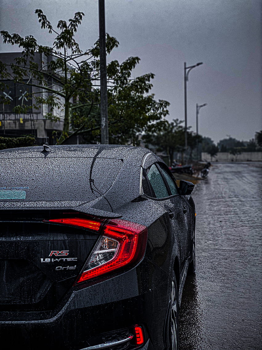 Honda Civic❤️, aesthetic, cars, rain HD phone wallpaper