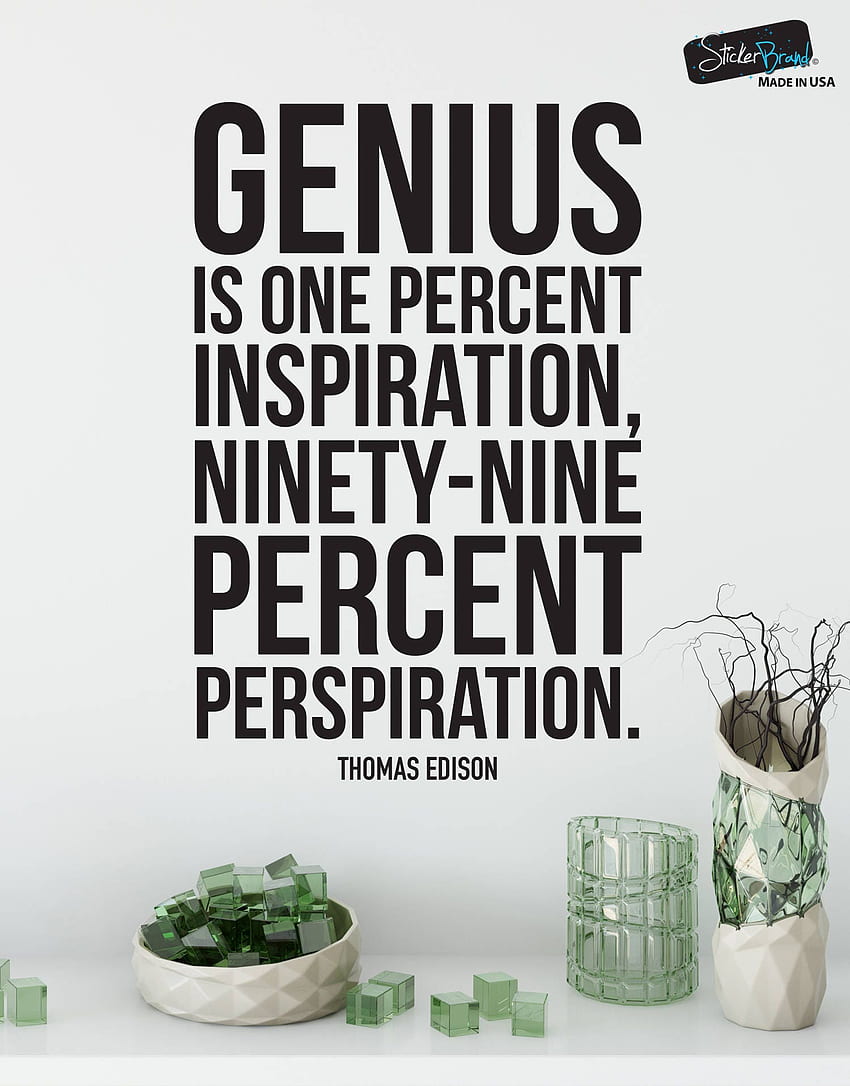 Cytat Thomas Edison: Geniusz to jeden procent inspiracji, motywacja Thomasa Edisona Tapeta na telefon HD
