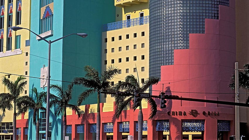 Porównanie tradycji art deco w Miami i Bombaju Tapeta HD