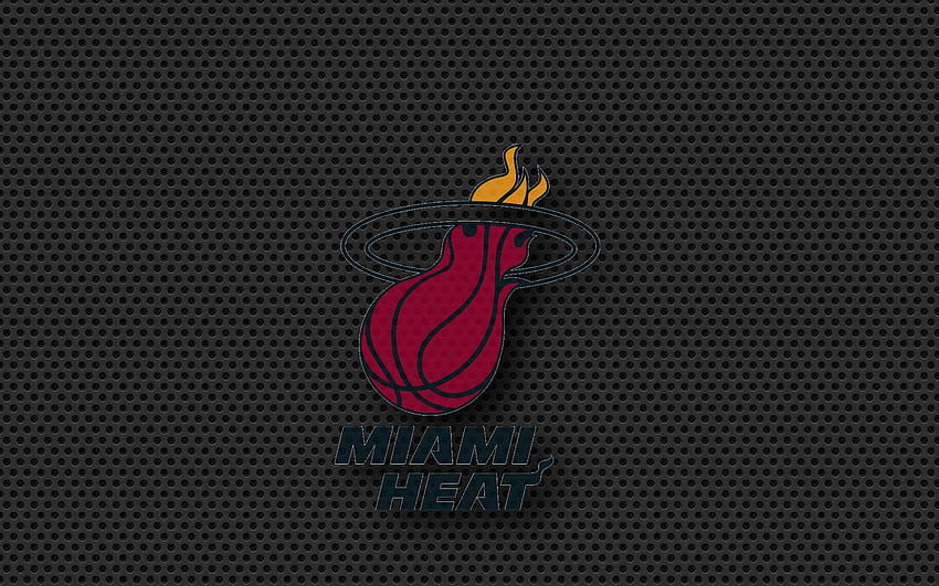 Logo Miami Heat sur noir de carbone LARGE NBA / Miami Heat Fond d'écran HD