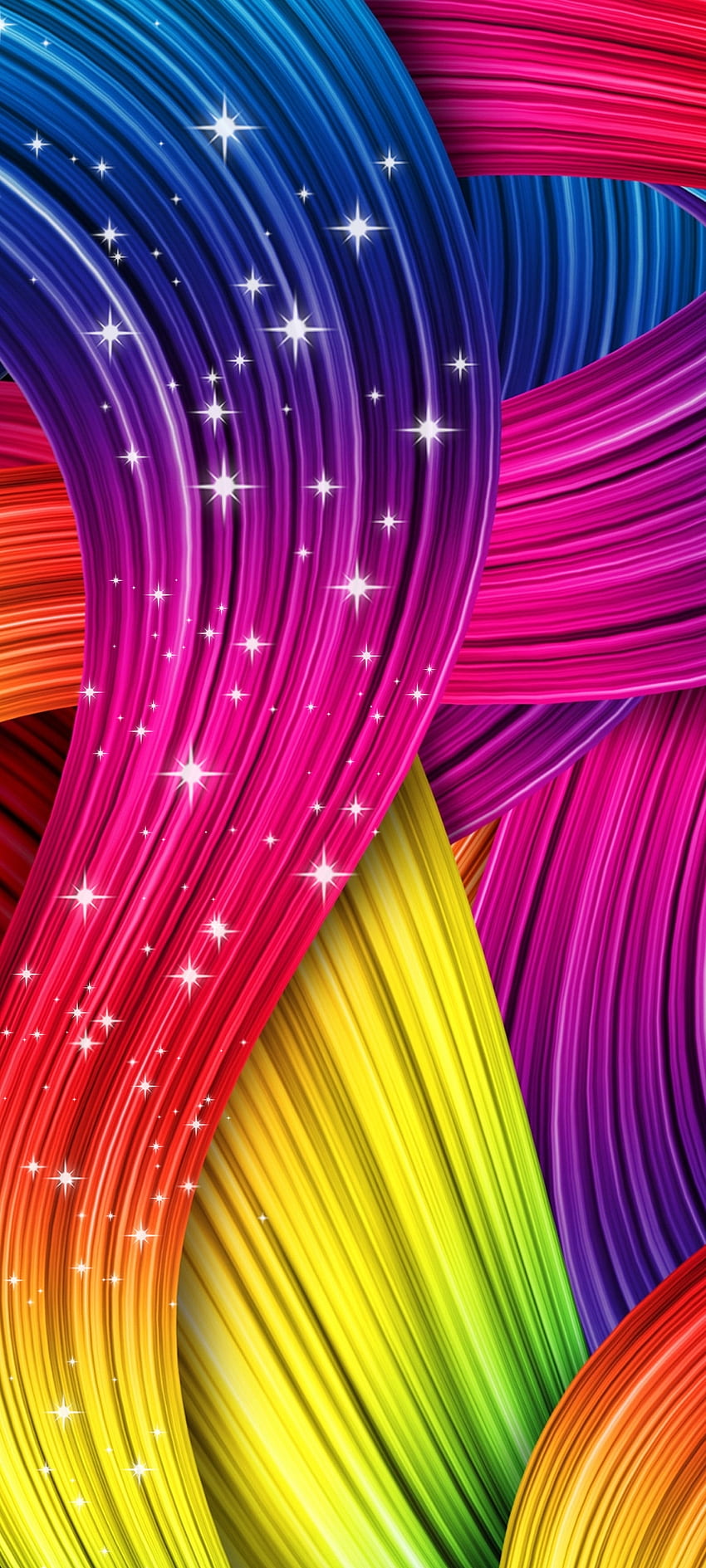 Rainbow Ribbons, red, magenta, Colorful, Curve, Premium HD phone wallpaper