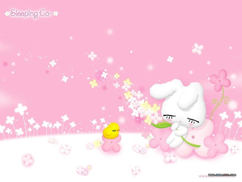 Korean Cartoon Rabbit Sleeping Co7 Wallcoo - Rabbit HD wallpaper