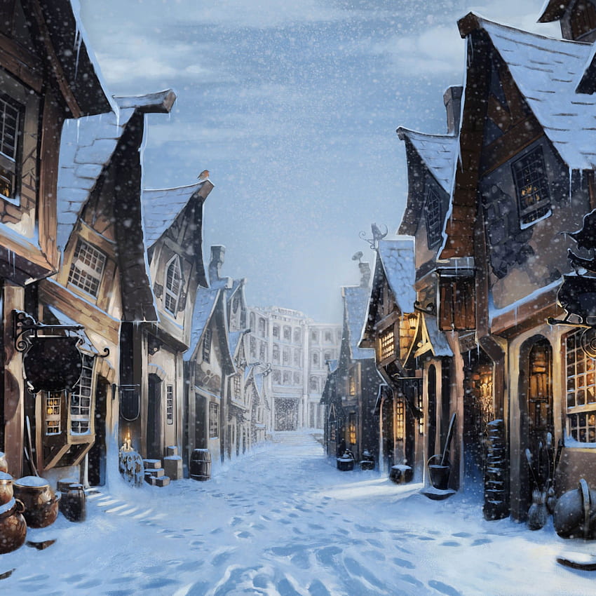 Diagon Alley, Harry Potter, Neige, Œuvres D'art Fond d'écran de téléphone HD