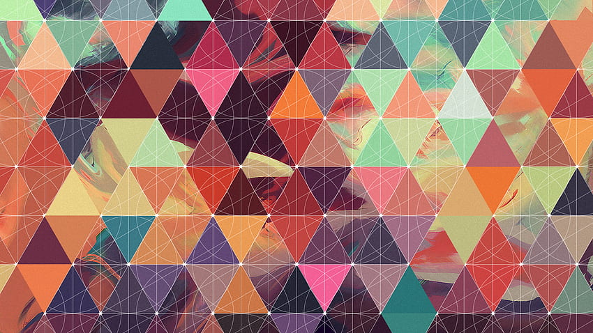 Heart Geometry, Watercolor Geometric HD wallpaper