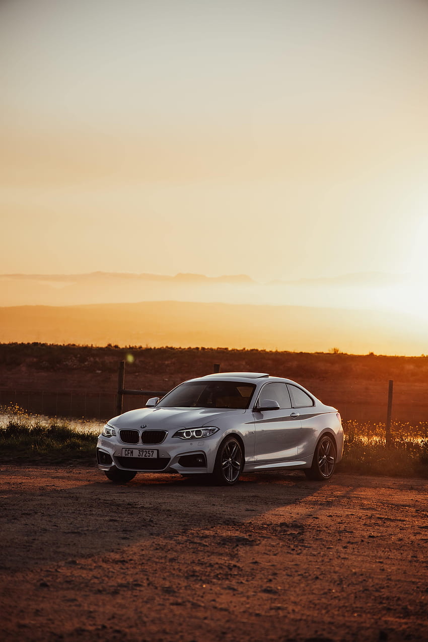 Sunset, Bmw, Cars, Car, Grey, Side View HD phone wallpaper