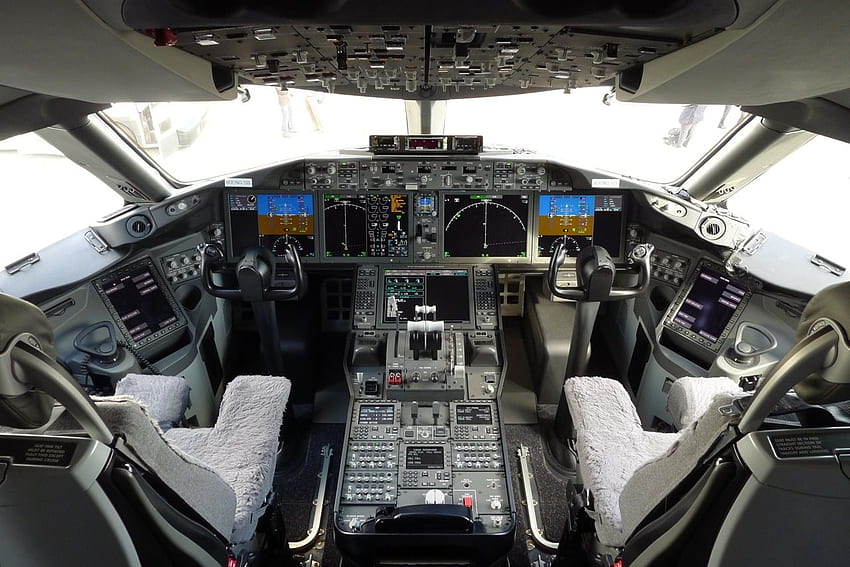 Vista de la cabina del Boeing 787 Dreamliner Aeronave 3052, Cabina del Boeing 747 fondo de pantalla