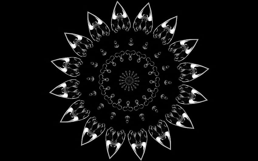 Mandala Black and White HD wallpaper