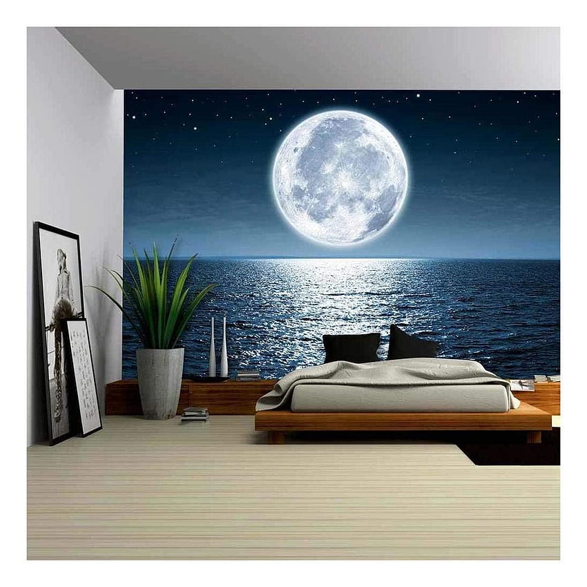Large 3D Wall Stickers Sea Moon Vinyl Art Wall Mural Floor Decals Creative Design for Home Deco. Wall Stickers HD phone wallpaper