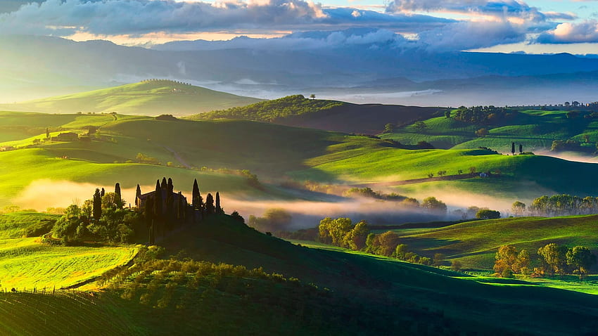Hình nền HD của quê hương I-ta-li-a với những đồng cỏ, những thung lũng tiếng chim và những cánh đồng lúa được thổi hồn bởi thần kỳ của văn hóa Medici. Hãy cảm nhận sự yên bình và đẹp đẽ của đồng quê ngay trên màn hình máy tính của bạn.
