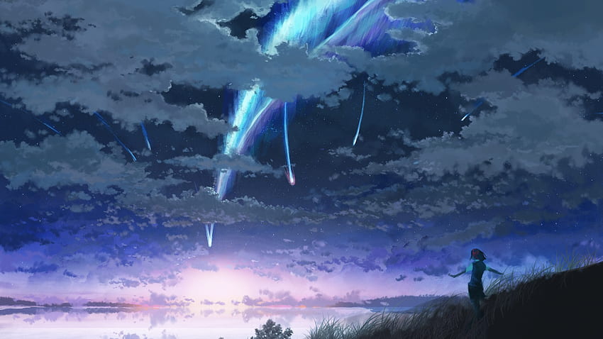 Nocne chmury Niebo Kometa Twoje imię An 12311 Anime Tapeta HD
