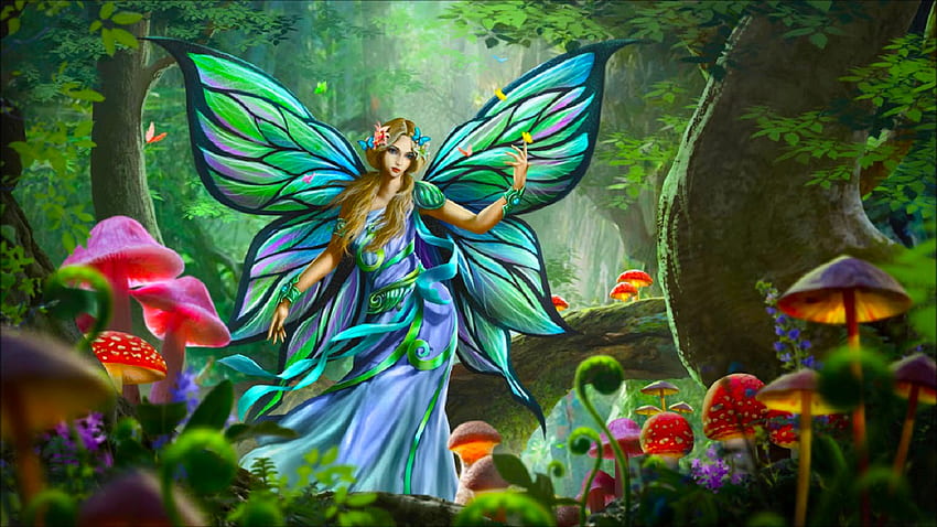 Fairyland, fairy, digital, fantasy, art, , girl, forest, woman HD wallpaper