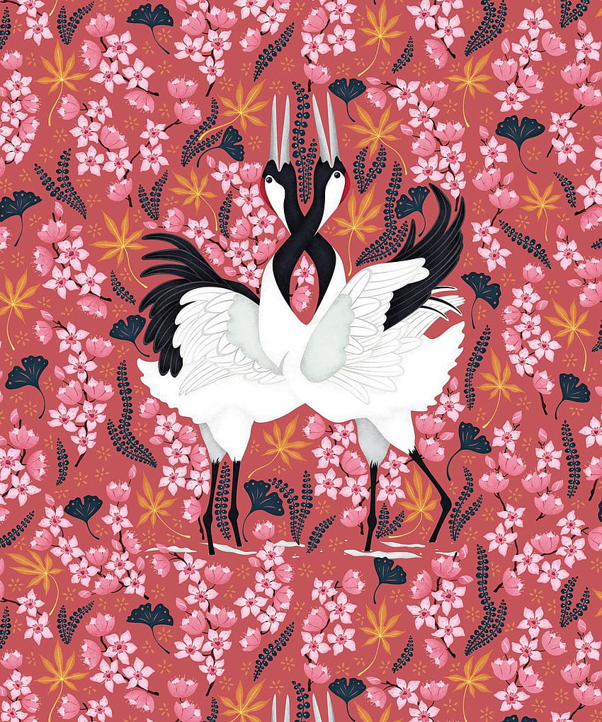 Japanese Cranes • Bold Bird • Milton & King USA HD phone wallpaper