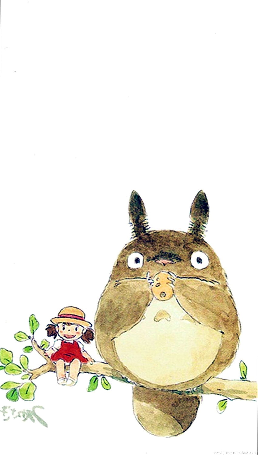 My Neighbor Totoro Cute Girl Branch Art Drawn iphone 6 plus full_, Totoro Android HD phone wallpaper