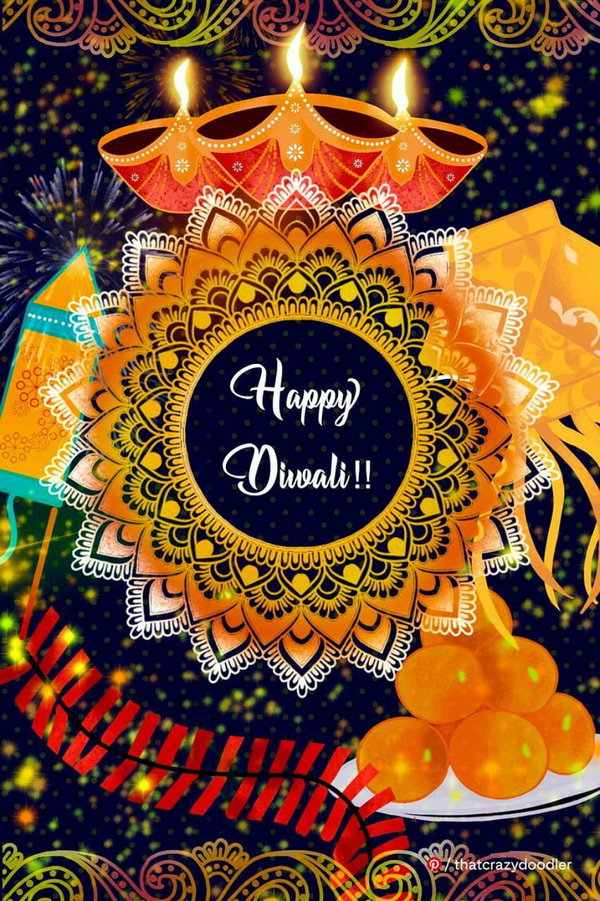 Happy Diwali, art, festival of lights, petal HD phone wallpaper ...