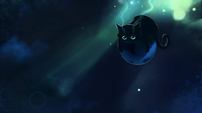 Black Cat, Cute Black Cat Cartoon HD wallpaper