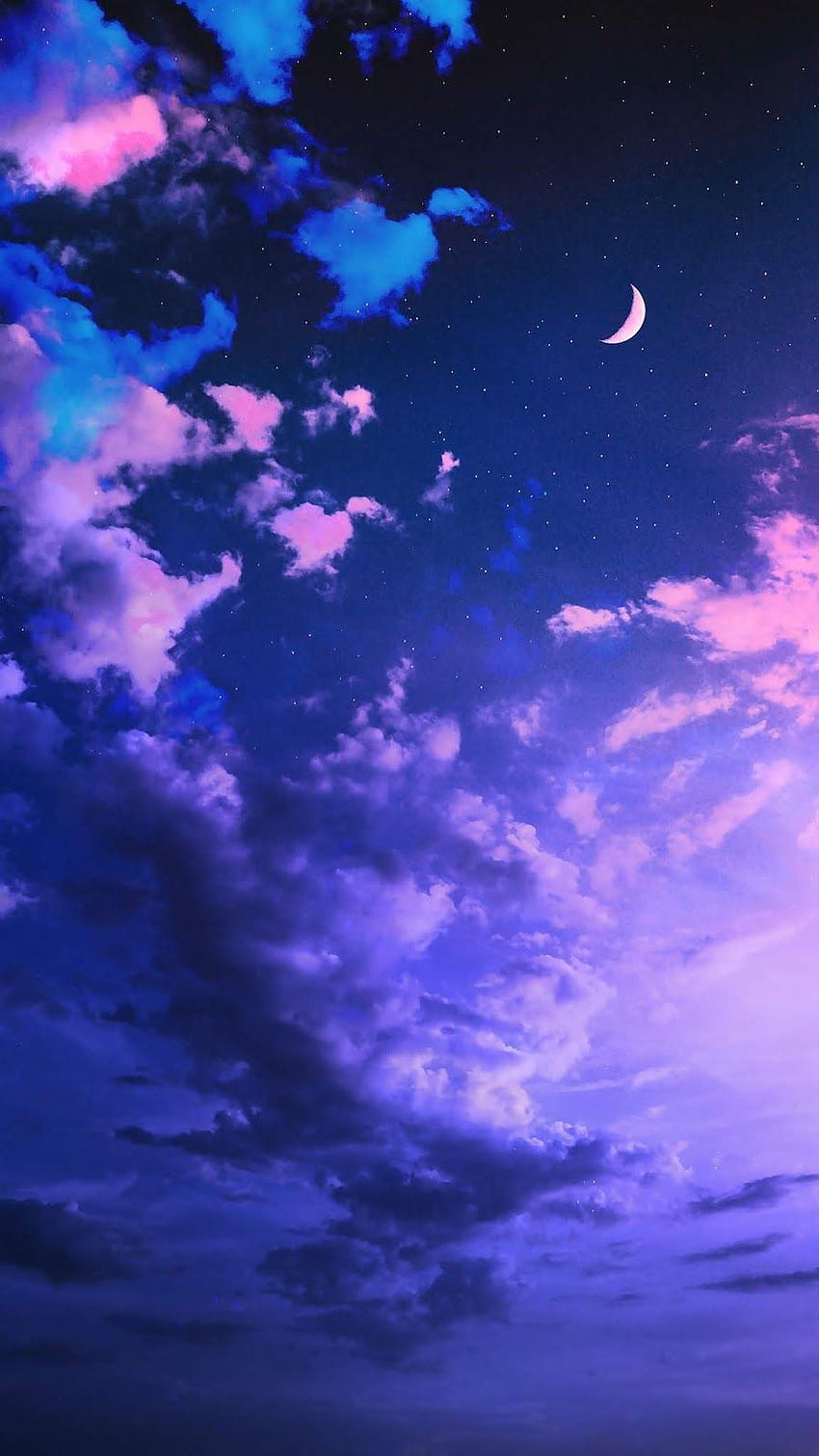 Pod nocnym niebem. Nocne niebo, estetyczne niebo, słodkie, fioletowe niebo Tapeta na telefon HD