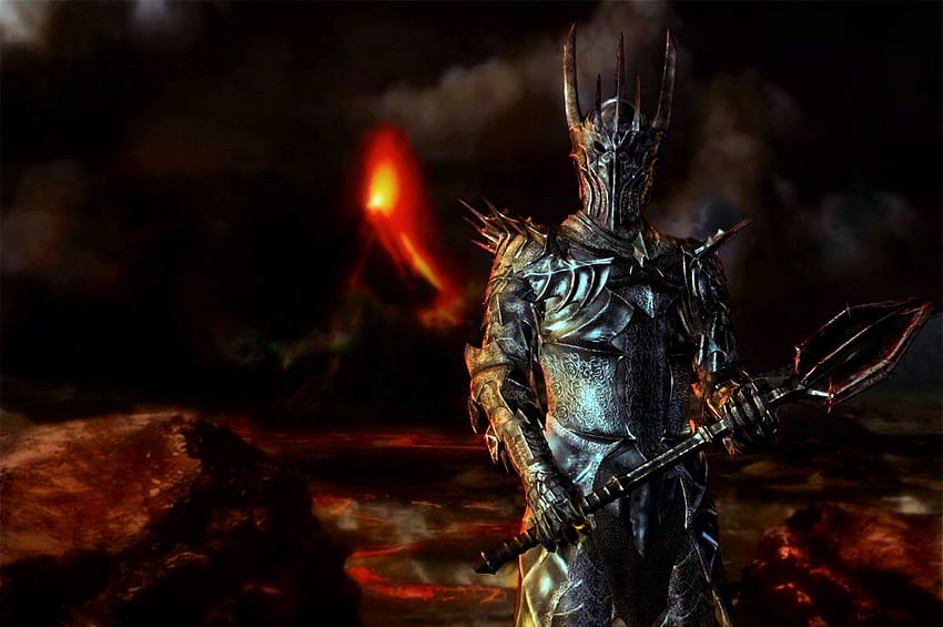 prompthunt Sauron the lord of the rings becomes king and his soldiers  swear allegiance to him  dark themas wallpaper  1366x768