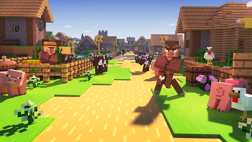 Wioska Minecraft I Plądrowanie Tapeta HD