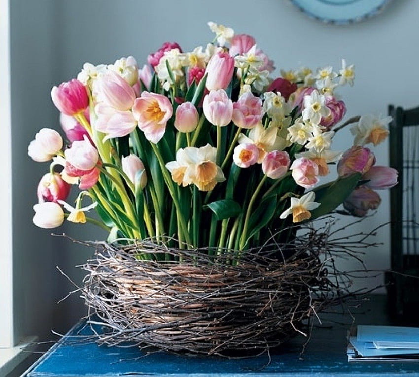 Bunga Paskah yang Indah, lukisan alam benda, Paskah, bunga, indah Wallpaper HD