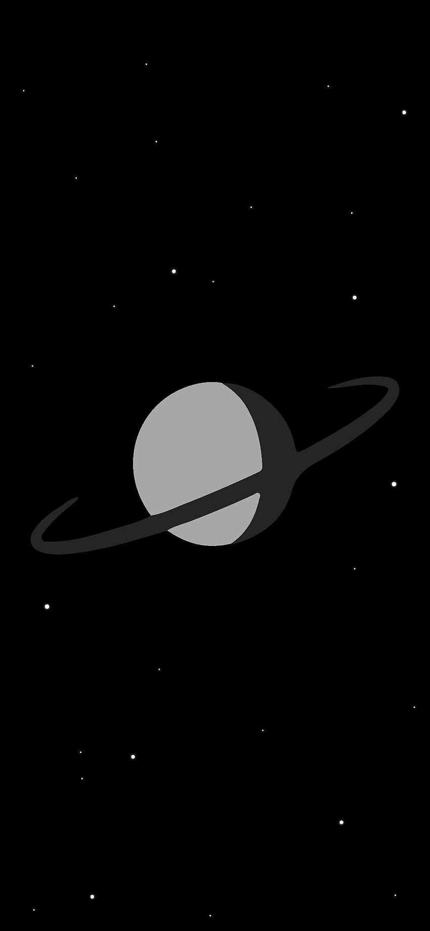 Amoled minimalista, blanco y negro Saturno fondo de pantalla del teléfono