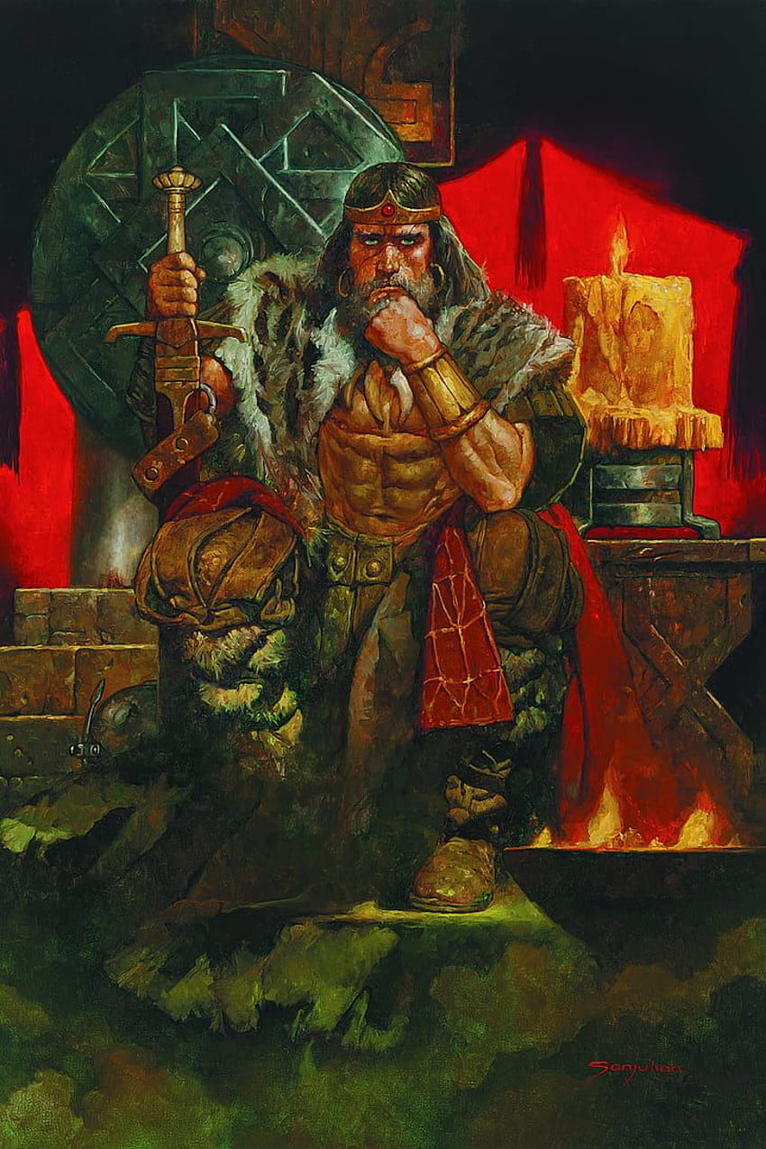 Conan The Barbarian, Painting, Old Man Conan, - King Conan Sanjulian - -, Conan Grey HD phone wallpaper