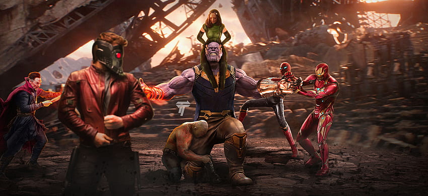 Thanos vs avengers, movie, artwork HD wallpaper