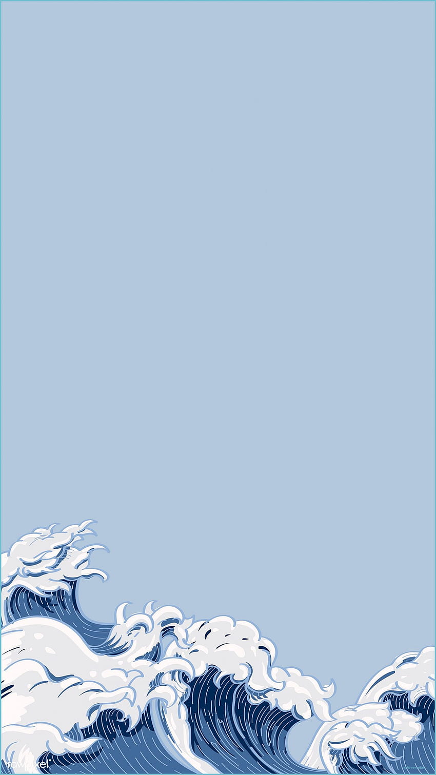 Premium Vector of Blue Japanese Wave Background Vector - 美的波、日本の波ピンク HD電話の壁紙