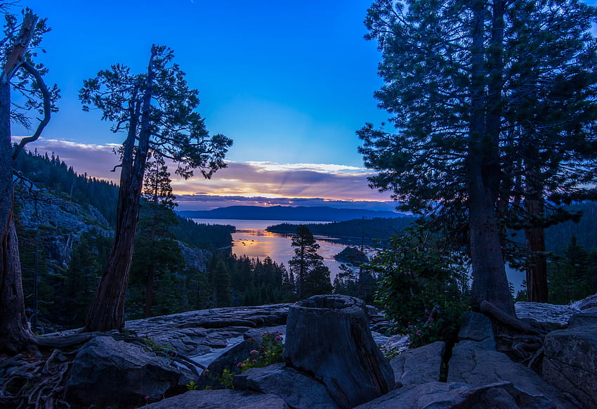 Nature, Lake, Evening, California, Nevada, Sierra Nevada HD wallpaper