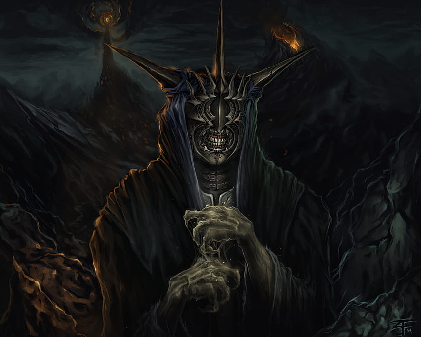 Boca de Sauron. Rei Bruxo de Angmar, Arte da Terra Média, Esboços de personagens papel de parede HD