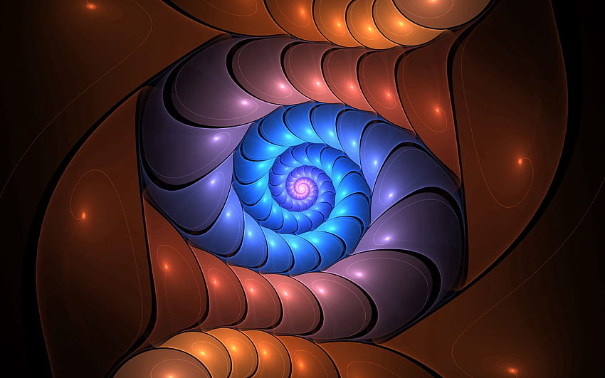 Abstract, Multicolored, Motley, Fractal, Glow, Spiral, Involute, Swirling HD wallpaper