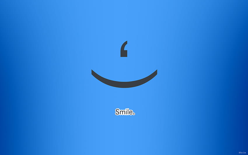 Sorridi, PC e Mac blu Sfondo HD