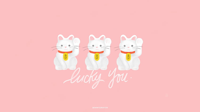 Lucky Cat Emmygination, Good Luck HD wallpaper