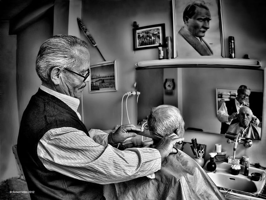 Barbier, salon de coiffure vintage Fond d'écran HD