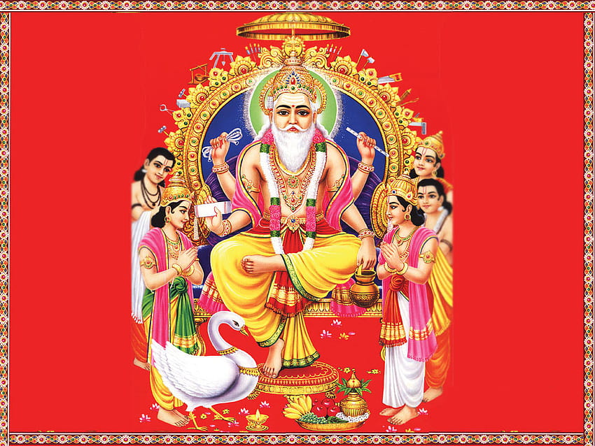 Glücklicher Vishwakarma-Tag Jayanti Puja-Wünsche - Lord Vishwakarma - - HD-Hintergrundbild