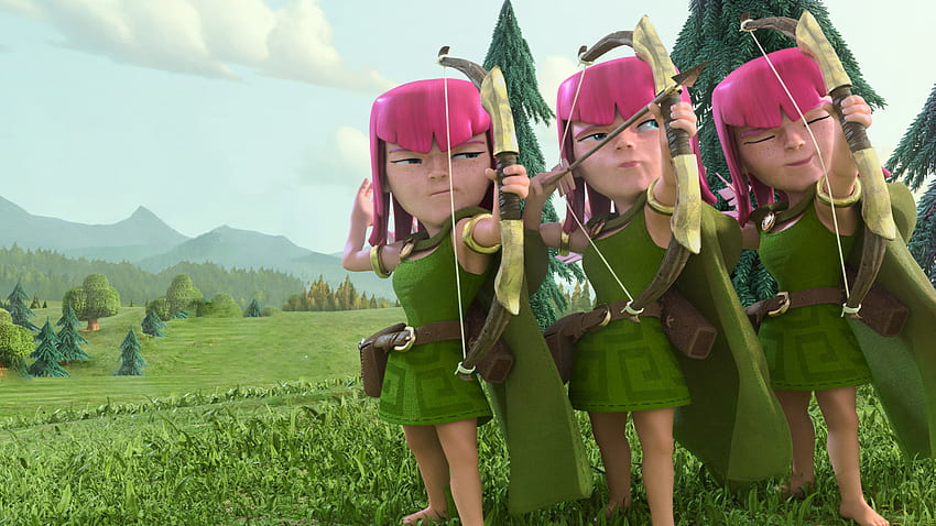 Clash Of Clans, Animation, Archers for iMac 27 inch, 2560X1440 Clash of Clans HD wallpaper