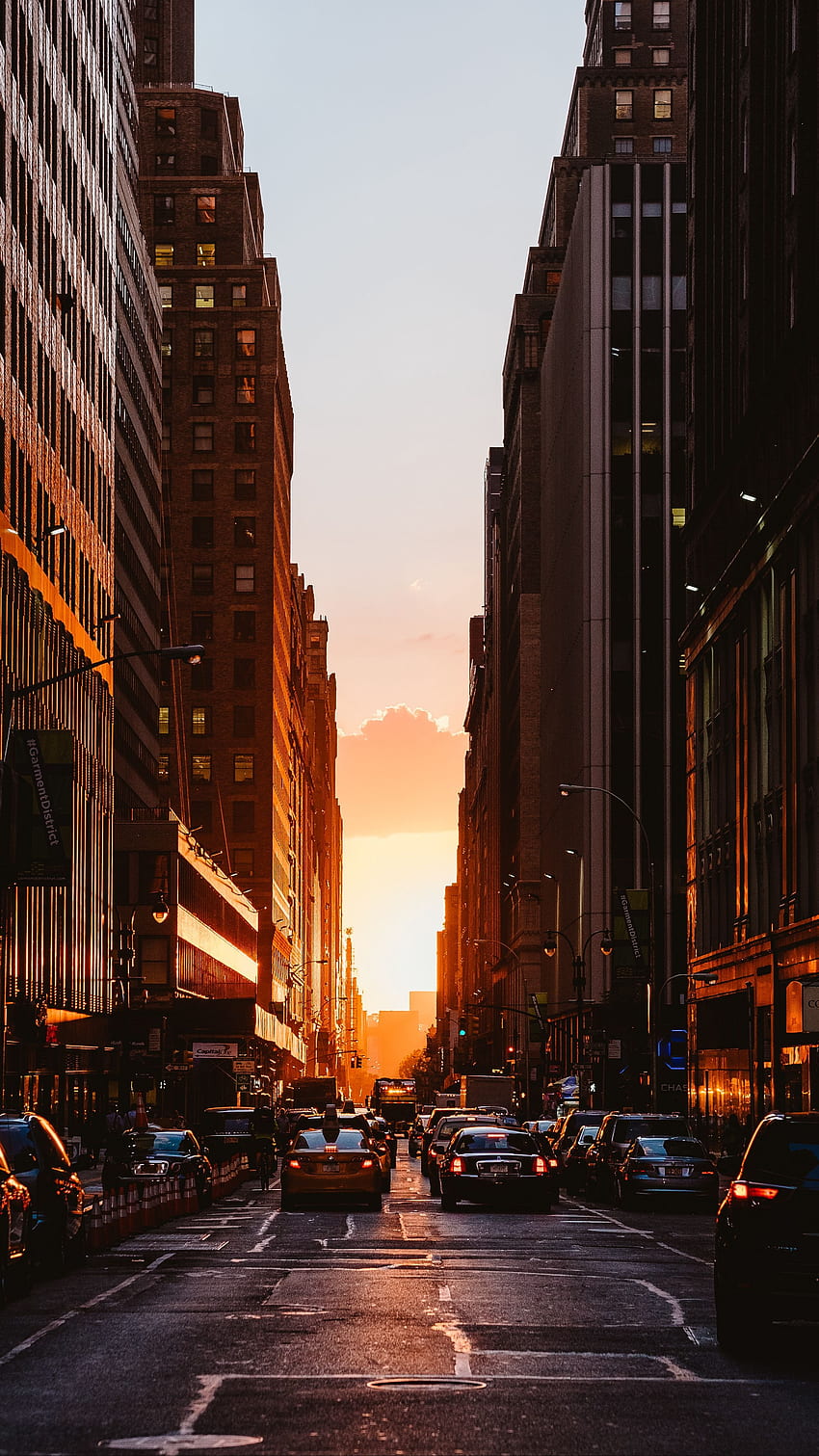 City, Sunset, New York, Buildings, Cars - New York Sunset iPhone - - HD phone wallpaper
