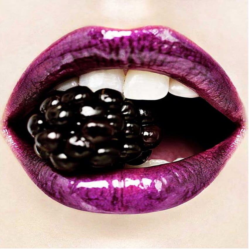 bibir, blackberry, ungu, godaan Wallpaper HD