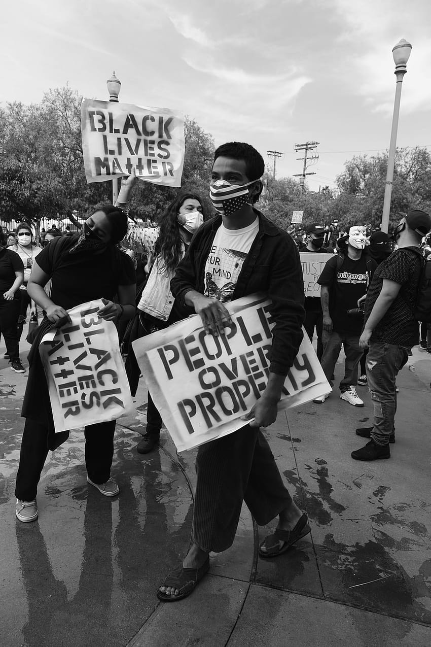 Grayscale Of People Holding White And Black T Shirt – Protest, Demonstration HD phone wallpaper