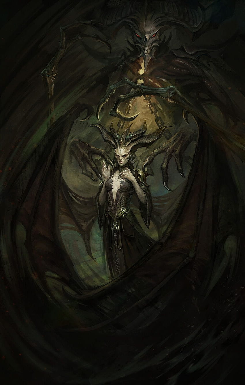Lilith - Diablo 4 (Fan Art) Obra de arte 8ld24x. Lilith Diablo, Arte de fantasía oscura, Demonio de fantasía, Diablo IV fondo de pantalla del teléfono