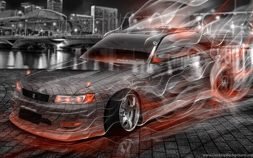 Toyota Mark2 JZX90 JDM Crystal City Smoke Drift Car 2015 « El Tony Background HD wallpaper