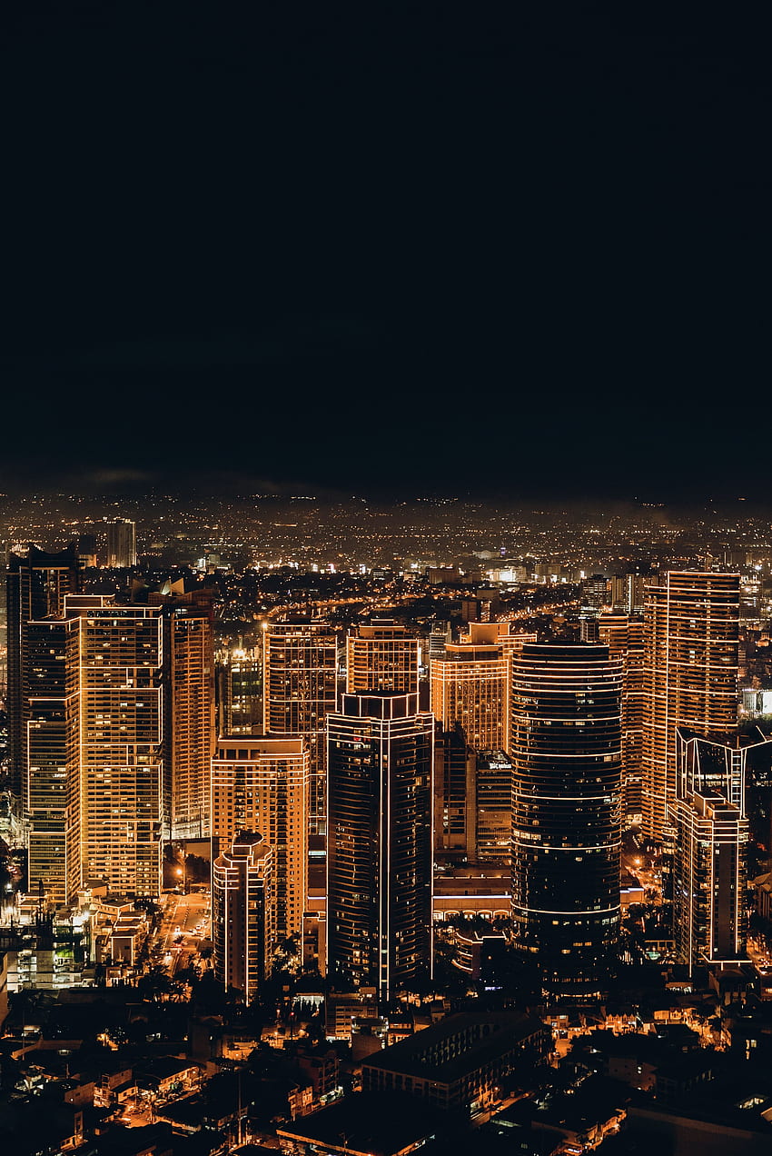 Cities, Night City, City Lights, Skyscrapers HD phone wallpaper